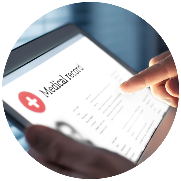 An ipad displaying an electronic medical record